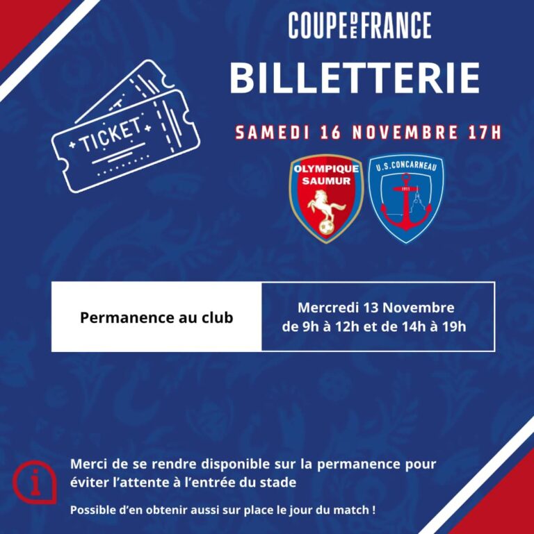 Information Billetterie Coupe de France