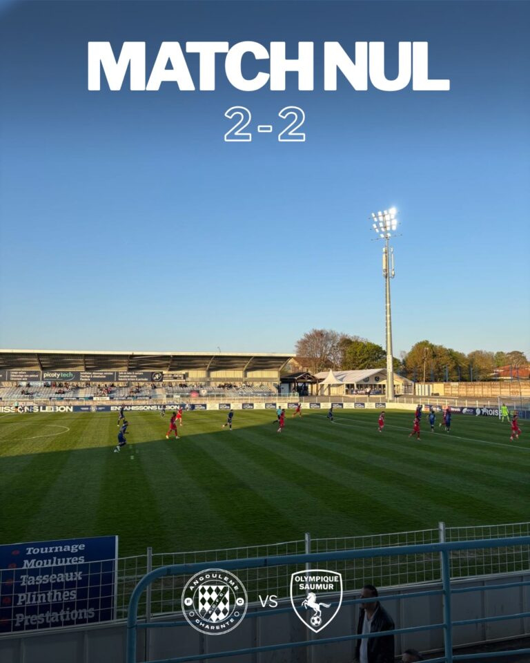 Un point précieux ramené d&rsquo;Angoulême pour l&rsquo;Olympique (2-2)