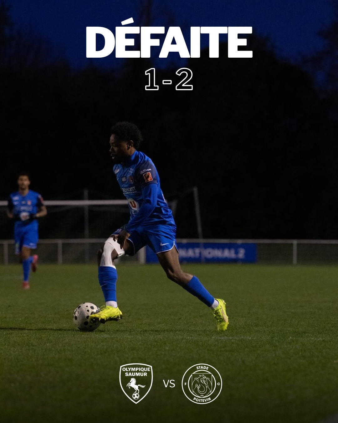 N2 : L’Olympique s’incline face à Poitiers malgré une fin de match à suspense (1-2)